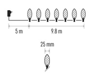 11333 Osvětlení řetěz šišky 9,8 m, 50 LED, multicolor-2