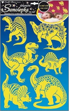 Samolepka na stenu dinosaury svietiace v tme  41x29 cm