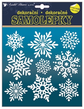 Samolepky svietiace v tme 23x18 cm, vločky 