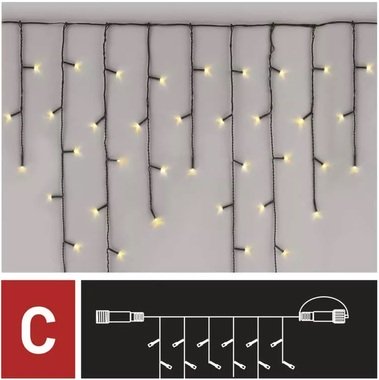 Vianočné osvetlenie - nadstavitelný vodopád 2, 5m-100LED teplá biela+5cm prívodný kábel