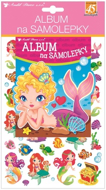 Album na samolepky hologram, 45 samolepiek 16x29 cm, morské panny